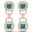 4 CTW SI/I Intense Blue And White Diamond Earrings 18K - 3