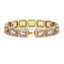 37.11 CTW Morganite & Diamond Halo Bracelet 10K Yellow - 2