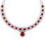 51.41 CTW Royalty Ruby & VS Diamond Necklace 18K White