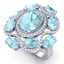9.26 CTW Royalty Sky Topaz & VS Diamond Ring 18K White