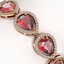 19.7 CTW Tourmaline & Diamond Halo Bracelet 10K Rose - 2