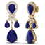 38.29 CTW Royalty Sapphire & VS Diamond Earrings 18K - 3
