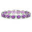 24.72 CTW Amethyst & Diamond Halo Bracelet 10K White