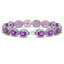 24.72 CTW Amethyst & Diamond Halo Bracelet 10K White - 2