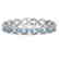 23.44 CTW Aquamarine & Diamond Halo Bracelet 10K White