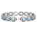 23.44 CTW Aquamarine & Diamond Halo Bracelet 10K White - 2
