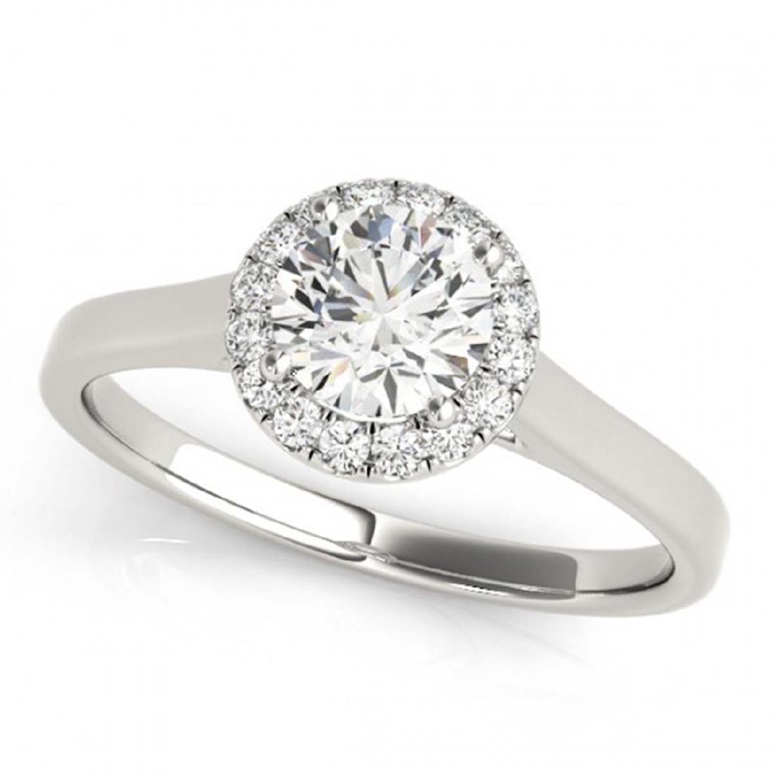 1.11 CTW Certified VS/SI Diamond Solitaire Halo Ring: REF-319N2Y - SKU:26593 ---- 1.11 CTW Certified VS/SI Diamond Solitaire Halo Ring 18K White Gold Luxury Designer Brand Ring Appraised at $19,150 Certificate Number US26593 18k White gold, Ring Size is 