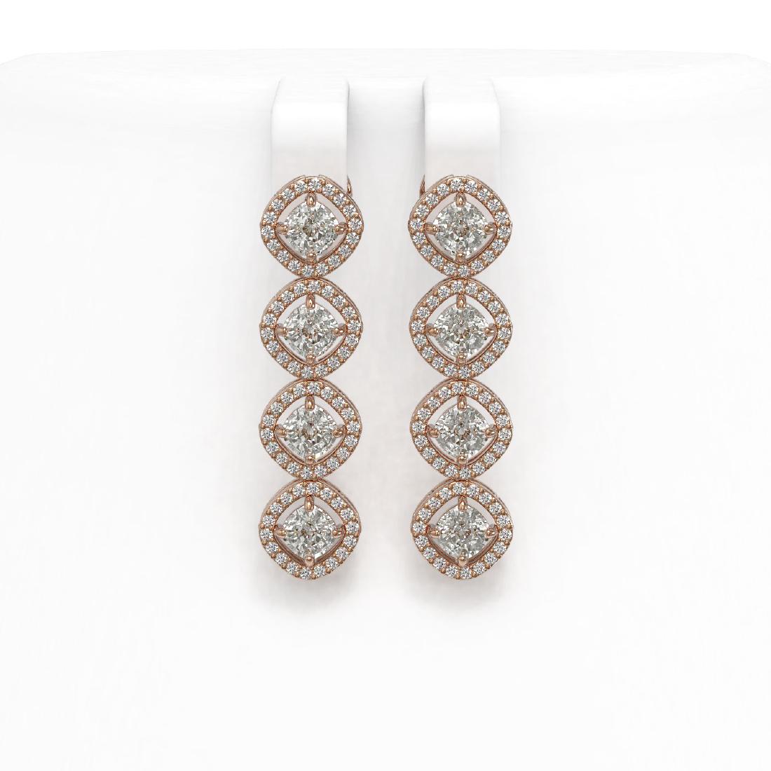 4 52 Ctw Cushion Cut Diamond Earrings 18k Rose Gold Jan 07