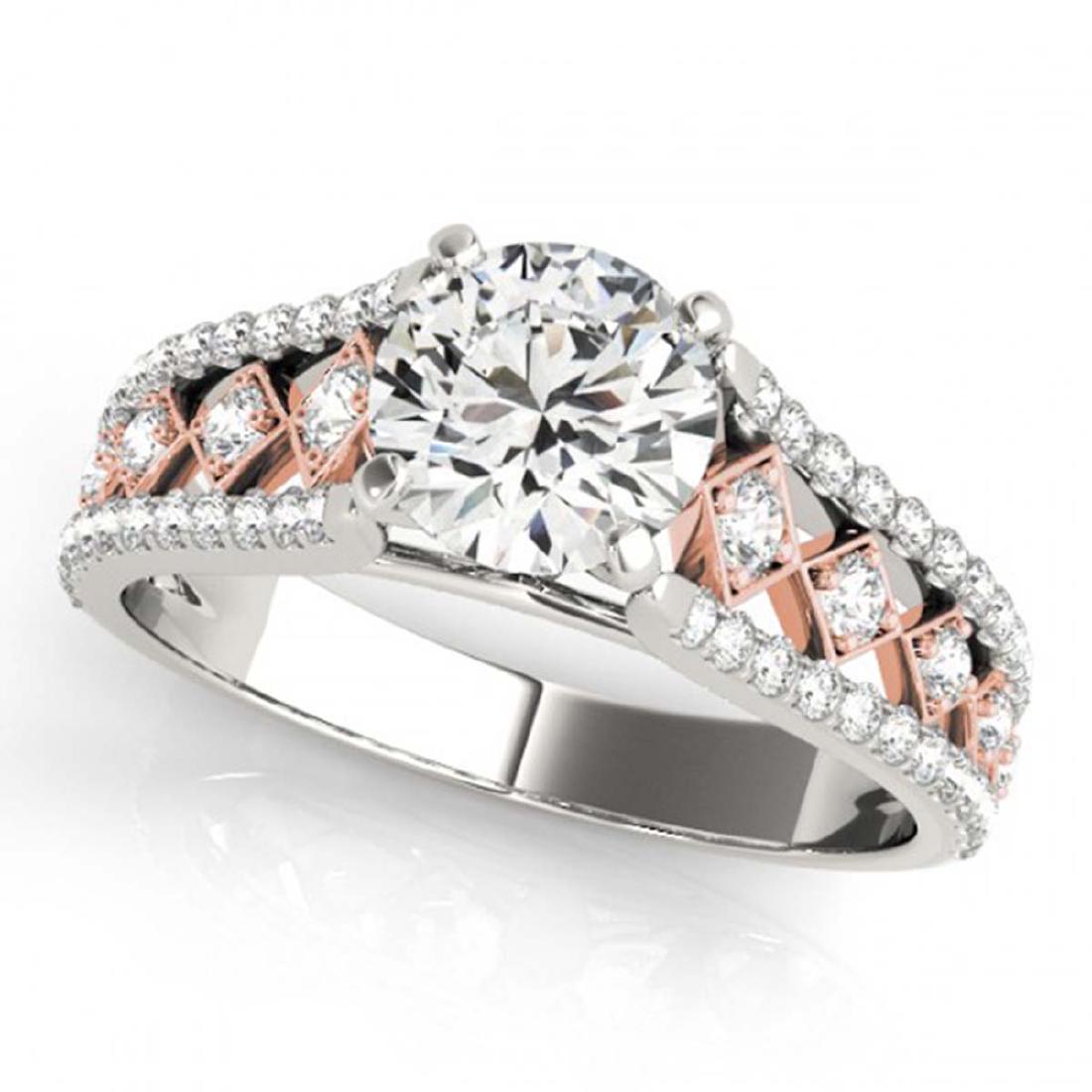 1 ctw VS/SI Diamond Solitaire Ring 18K White & Rose: REF-109H8M - SKU:27891 ---- 1 ctw VS/SI Diamond Solitaire Ring 18K White & Rose Gold Designer Brand Luxury Jewelry, made in the USA Suggested Retail Price: $8,050 Factory offers perfect factory sizing