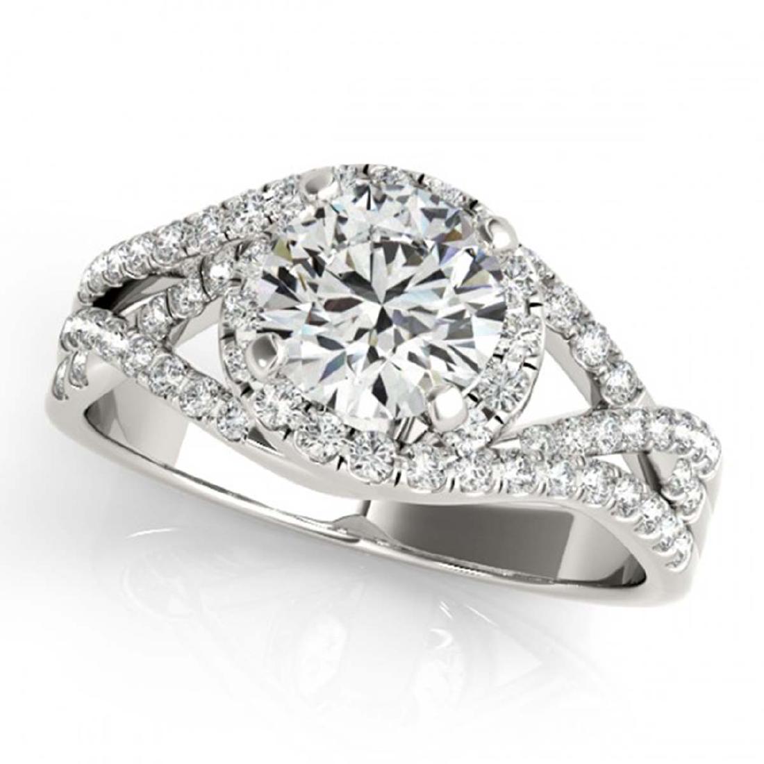 1.25 ctw VS/SI Diamond Solitaire Halo Ring 18K White: REF-181K8W - SKU:26605 ---- 1.25 ctw VS/SI Diamond Solitaire Halo Ring 18K White Gold Designer Brand Luxury Jewelry, made in the USA Suggested Retail Price: $12,000 Factory offers perfect factory sizi