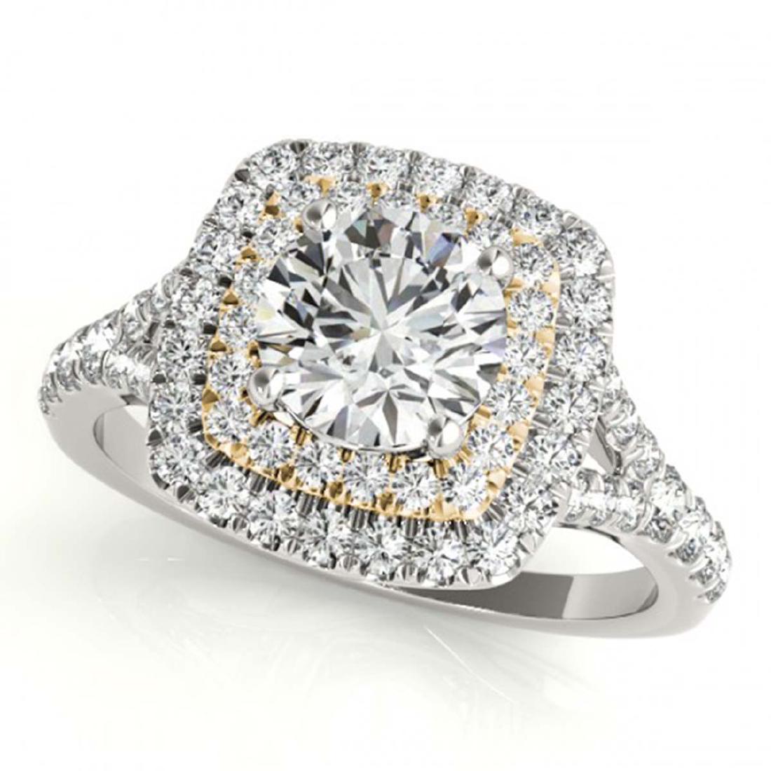 1.04 ctw VS/SI Diamond Solitaire Halo Ring 18K White &: REF-101R2K - SKU:26234 ---- 1.04 ctw VS/SI Diamond Solitaire Halo Ring 18K White & Yellow Gold Designer Brand Luxury Jewelry, made in the USA Suggested Retail Price: $6,700 Factory offers perfect fact