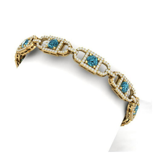 8 Ctw Si I Intense Blue And White Diamond Bracelet 18k 8 Ctw Si I Intense Blue And White Diamond Bracelet 18k