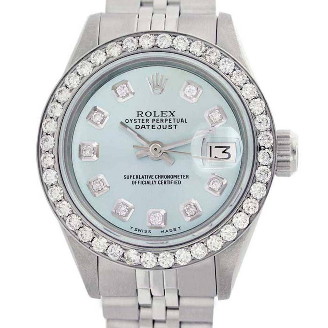 Rolex Men's Stainless Steel, QuickSet, Diamond Dial &: REF-569H4W ---- Rolex Men's Stainless Steel, QuickSet, Diamond Dial & Diamond BezelThis watch is in Excellent Condition.Newly serviced & Polished to Factory specifications. Prepetual, Self-Winding mov