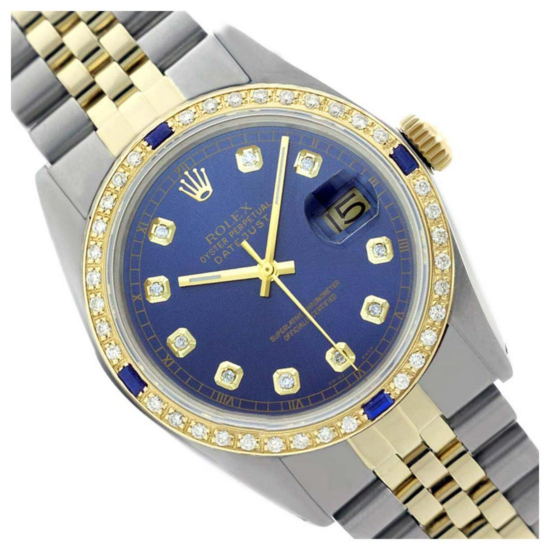 Rolex Ladies Two Tone, Diam Dial & Diam/Sapphire Bezel,: REF-434M3F ---- Rolex Ladies Two Tone, Diam Dial & Diam/Sapphire Bezel, Sapphire Crystal This watch is in Excellent Condition. Newly serviced & Polished to Factory specifications. Prepetual, Self-Wind