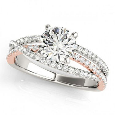 1.40 ctw VS/SI Diamond Solitaire Ring 18K White & Rose