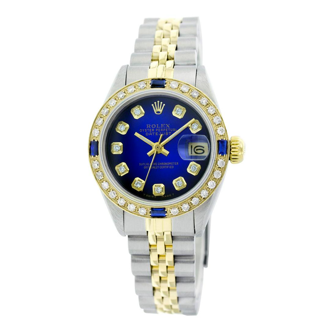 Rolex Ladies Stainless Steel, Diam Dial & Diam/Sapphire: REF-431M3F ---- Rolex Ladies Stainless Steel, Diam Dial & Diam/Sapphire Bezel, Sapphire Crystal This watch is in Excellent Condition. Newly serviced & Polished to Factory specifications. Prepetual, Se