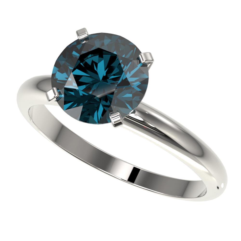 2.50 ctw Certified Fancy Blue SI Diamond Solitaire Ring: REF-472N5F - SKU: 32948 ---- 2.50 ctw Certified Fancy Blue SI Diamond Solitaire Ring 10K White Gold Designer Brand Luxury Jewelry, made in the USA Suggested Retail Price: $26,950 Factory offers perfec