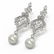 4.57 ctw Diamond & Pearl Earrings 18K White Gold - - 3