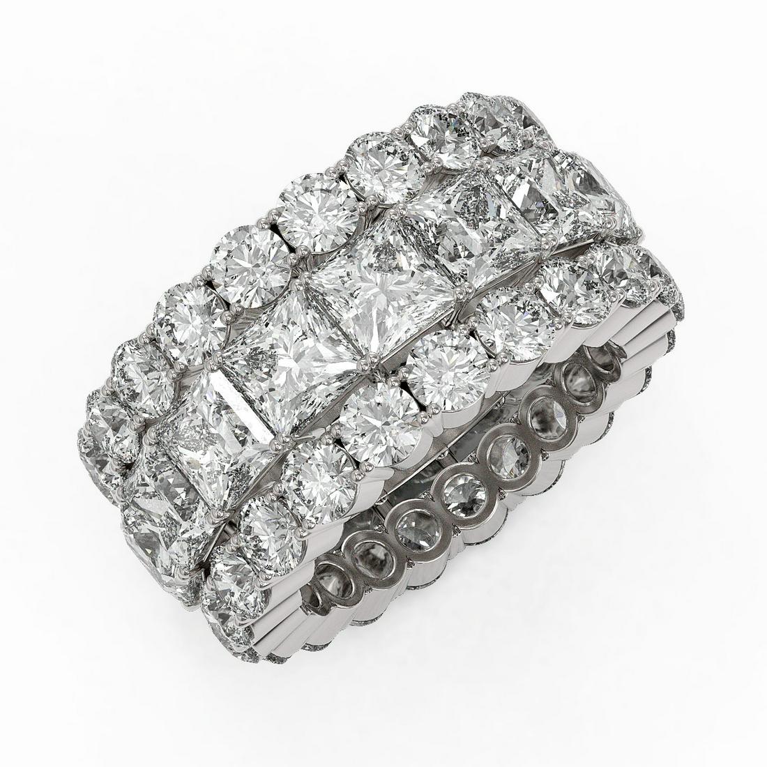 13.62 ctw Princess Cut Diamond Eternity Ring 18K White: REF-1689R8K - SKU: 50688 ---- 13.62 ctw Princess Cut Diamond Eternity Ring 18K White Gold Designer Brand Luxury Jewelry, made in the USA Suggested Retail Price: $63,750 Factory offers perfect factory 