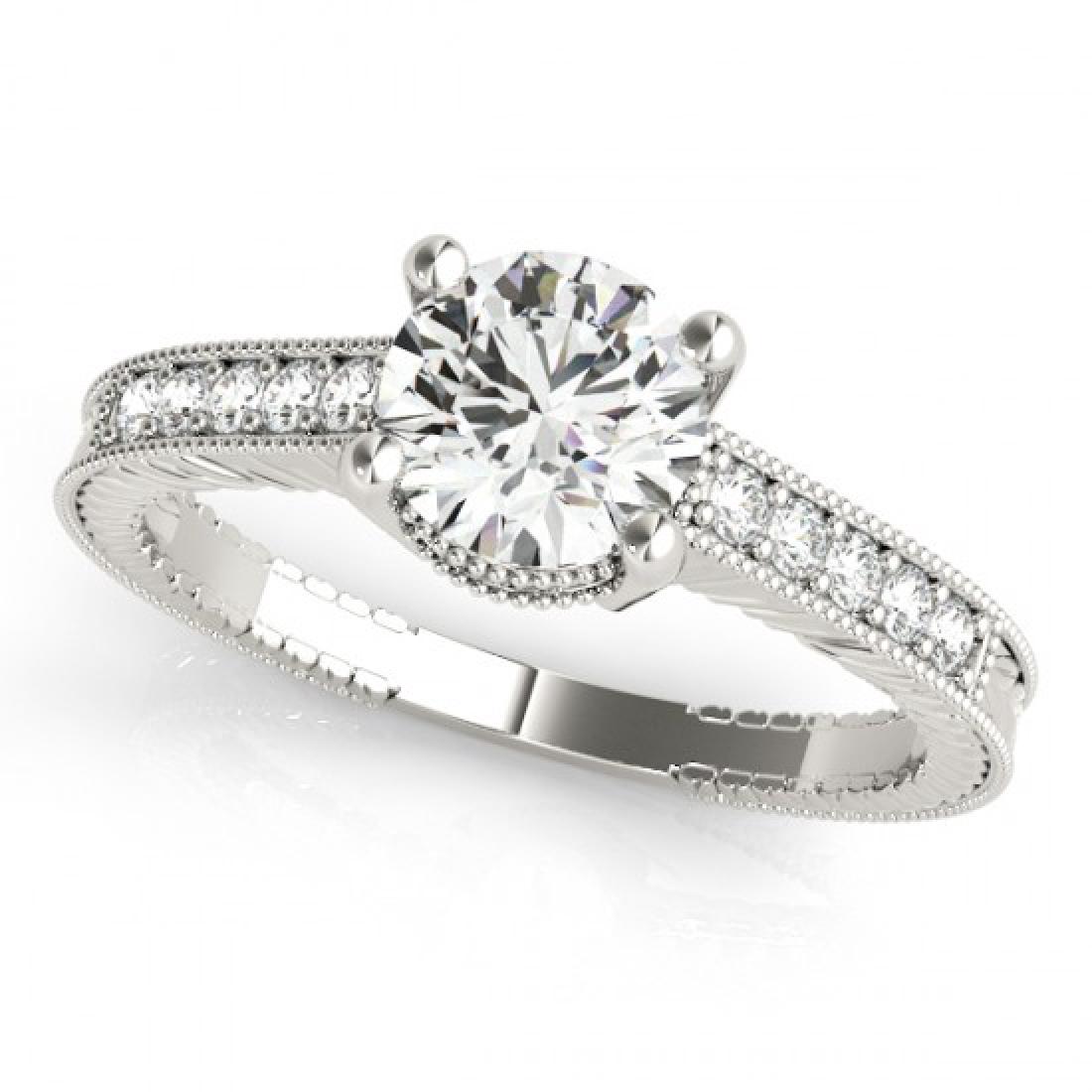 0.34 CTW Certified VS/SI Diamond Solitaire Antique Ring: 25229 - REF-59V6Y ---- 0.34 CTW Certified VS/SI Diamond Solitaire Antique Ring 14K White Gold ---- Luxury Designer Brand Ring Appraised at $2,950 Certificate Number US25229 14k White gold, Ring Size i