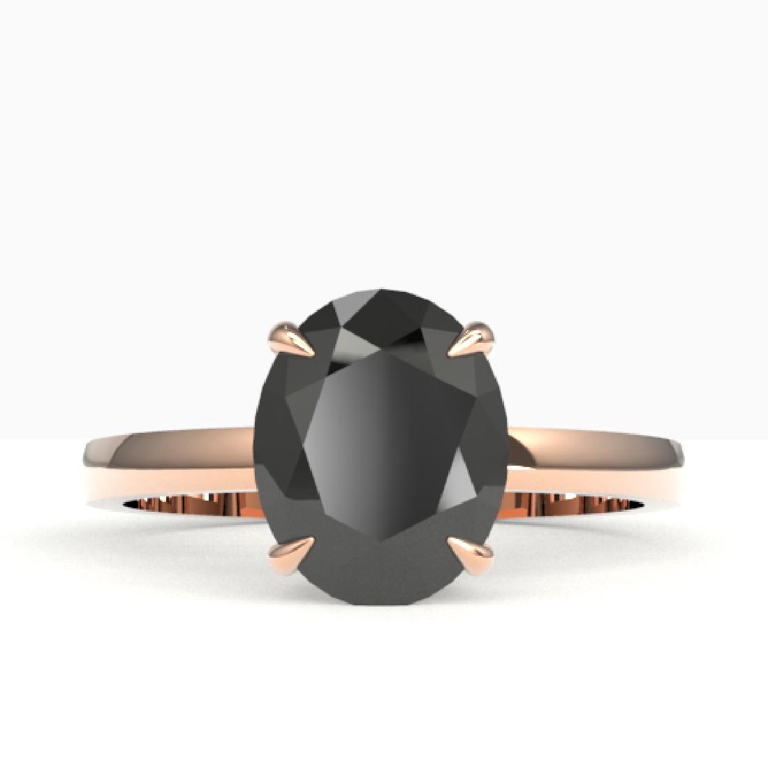 5 CTW Black VS/SI Diamond Designer Inspired Solitaire: 22054 - REF-161M8F ---- 5 CTW Black VS/SI Diamond Designer Inspired Solitaire Ring 14K Rose Gold ---- Luxury Designer Brand Ring Appraised at $9,800 Certificate Number US22054 14k Rose gold, Ring Size
