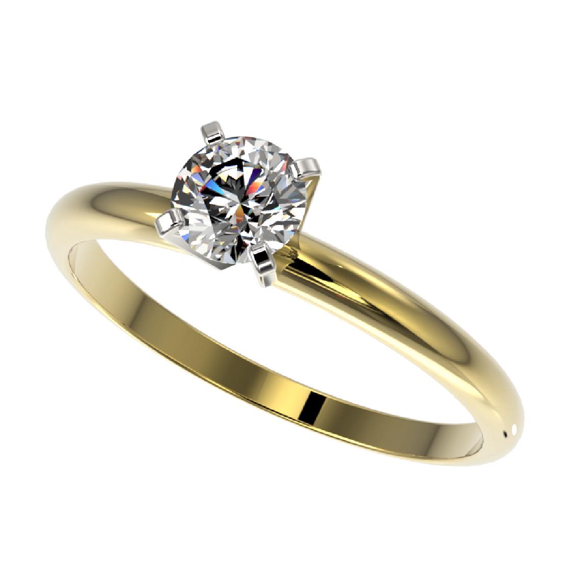 0.54 CTW Certified H-SI/I Quality Diamond Solitaire: 36374 - REF-65A5V ---- 0.54 CTW Certified H-SI/I Quality Diamond Solitaire Engagement Ring 10K Yellow Gold ---- Luxury Designer Brand Ring Appraised at $3,600 Certificate Number US36374 10k Yellow gol