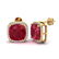 12 CTW Ruby & Micro Pave Halo VS/SI Diamond Earrings - 2