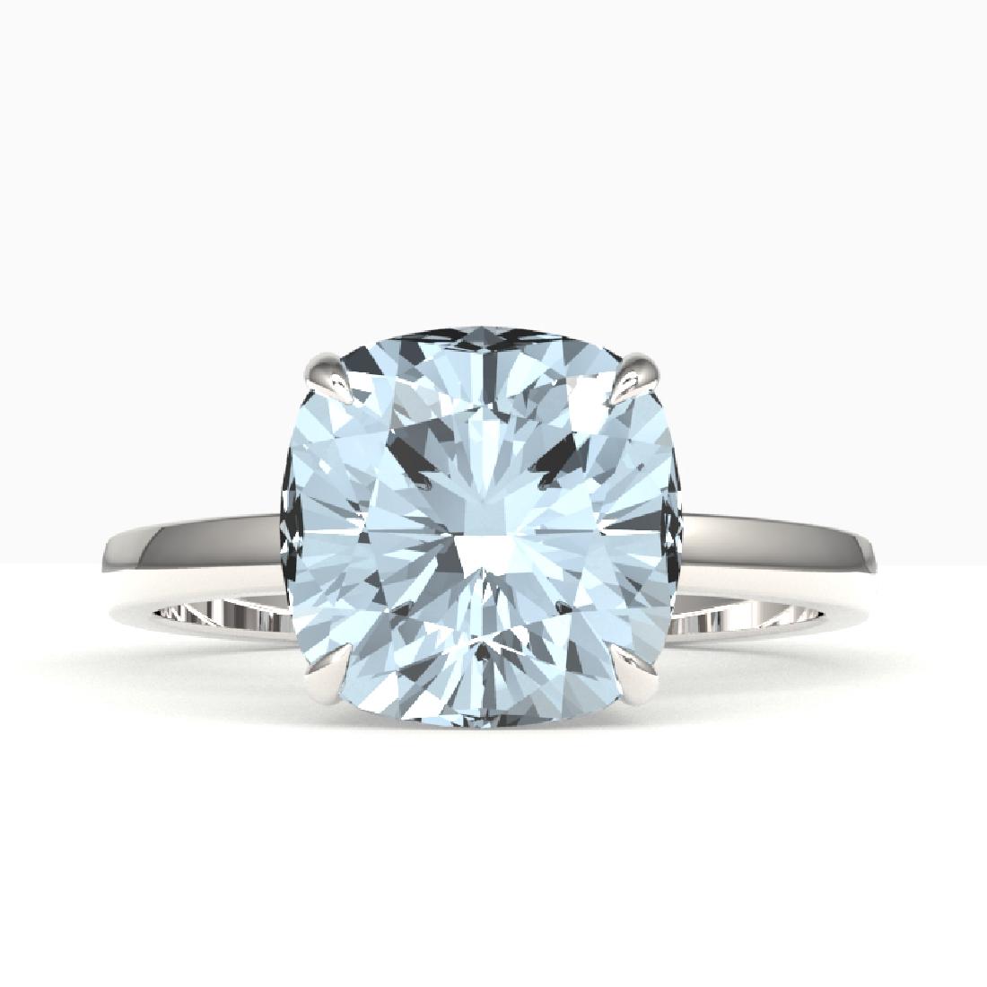 6 CTW Sky Blue Topaz Designer Inspired Solitaire: 22206 - REF-47K8W ---- 6 CTW Sky Blue Topaz Designer Inspired Solitaire Engagement Ring 18K White Gold ---- Luxury Designer Brand Ring Appraised at $3,400 Certificate Number US22206 18k White gold, Ri