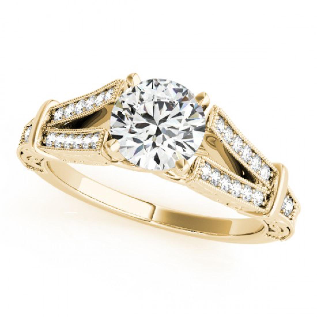 0.75 CTW Certified VS/SI Diamond Solitaire Antique Ring: 25138 - REF-116M5F ---- 0.75 CTW Certified VS/SI Diamond Solitaire Antique Ring 14K Yellow Gold ---- Luxury Designer Brand Ring Appraised at $5,150 Certificate Number US25138 14k Yellow gold, Ring Siz