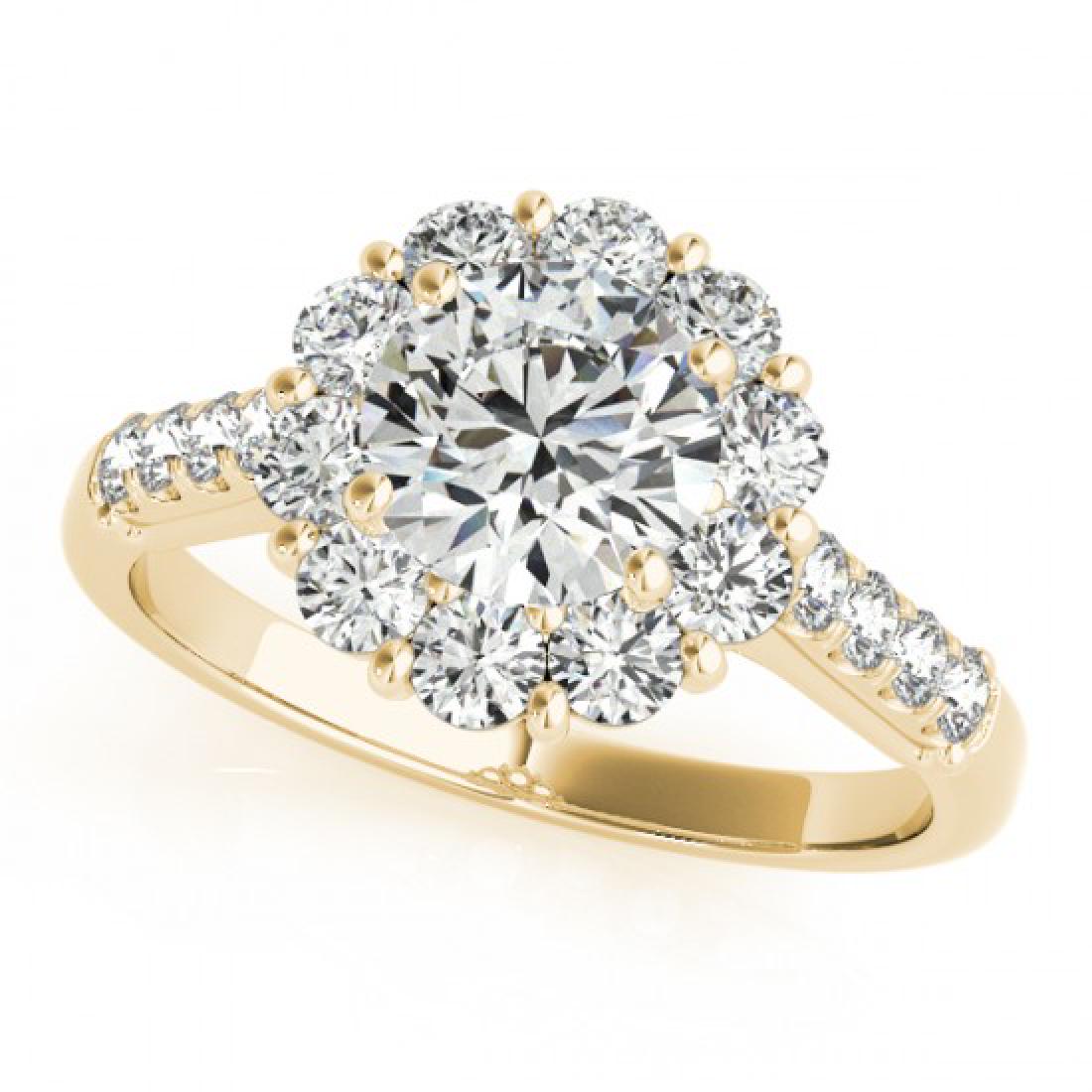 1.75 CTW Certified VS/SI Diamond Solitaire Halo Ring: REF-221N8Y -24134 ---- 1.75 CTW Certified VS/SI Diamond Solitaire Halo Ring 14K Yellow Gold ---- Luxury Designer Brand Ring Appraised at $11,000 Certificate Number US24134 14k Yellow gold, Ring Size i