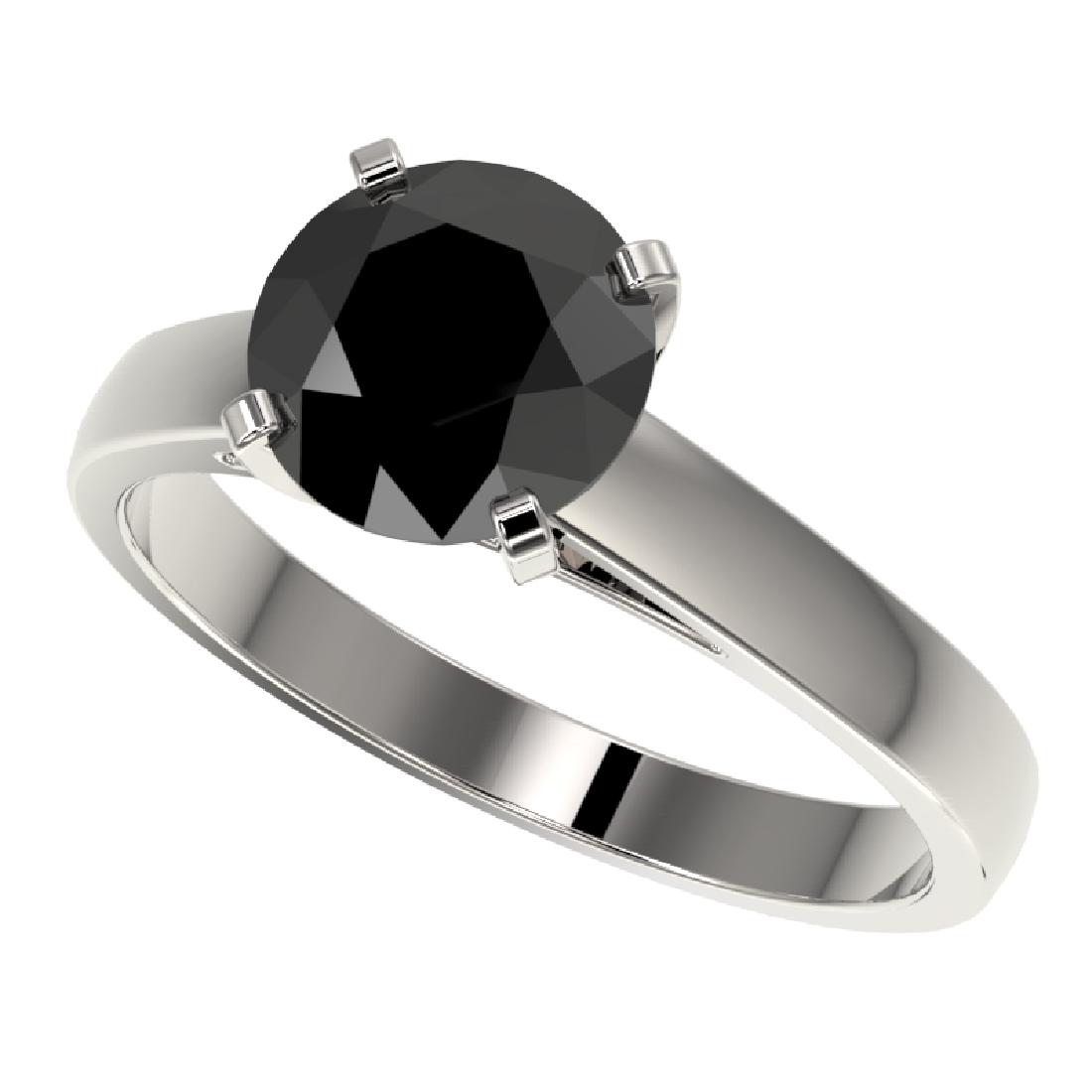 2 CTW Fancy Black VS Diamond Solitaire Engagement Ring: REF-44M5H -33032 ---- 2 CTW Fancy Black VS Diamond Solitaire Engagement Ring 10K White Gold ---- Luxury Designer Brand Ring Appraised at $3,250 Certificate Number US33032 10k White gold, Ring Size is 
