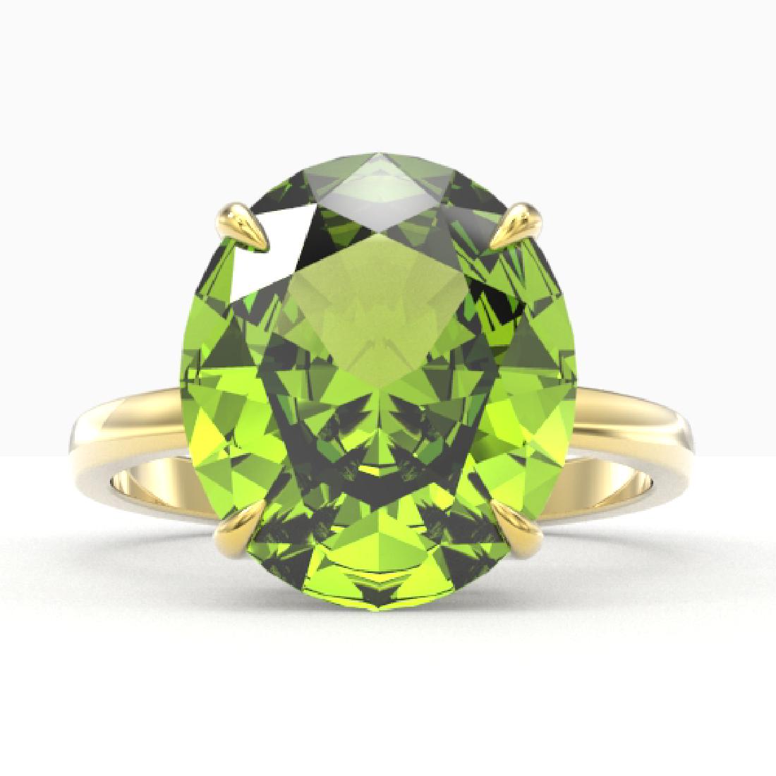 9 CTW Peridot Designer Solitaire Engagement Ring 18K: REF-104T2M -22114 ---- 9 CTW Peridot Designer Solitaire Engagement Ring 18K Yellow Gold ---- Luxury Designer Brand Ring Appraised at $7,450 Certificate Number US22114 18k Yellow gold, Ring Size is 7, 
