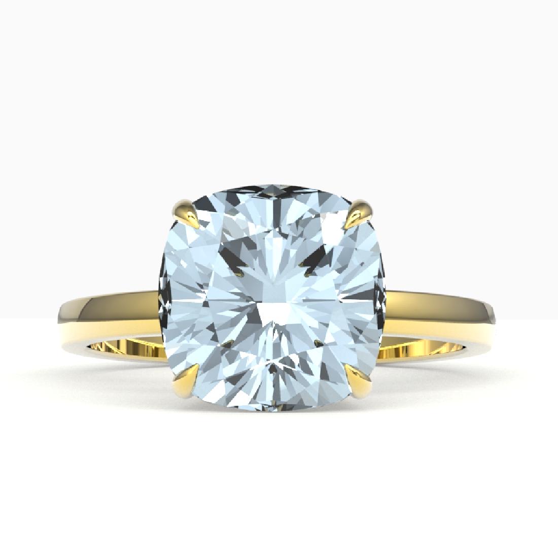 4.50 CTW Cushion Cut Aquamarine Designer Solitaire: REF-65T5M -22173 ---- 4.50 CTW Cushion Cut Aquamarine Designer Solitaire Engagement Ring 18K Yellow Gold ---- Luxury Designer Brand Ring Appraised at $4,700 Certificate Number US22173 18k Yellow gold,