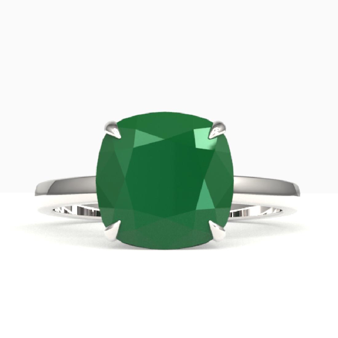 6 CTW Cushion Cut Emerald Designer Inspired Engagement: REF-70M9H -22180 ---- 6 CTW Cushion Cut Emerald Designer Inspired Engagement Ring 18K White Gold ---- Luxury Designer Brand Ring Appraised at $4,700 Certificate Number US22180 18k White gold, Ring Siz
