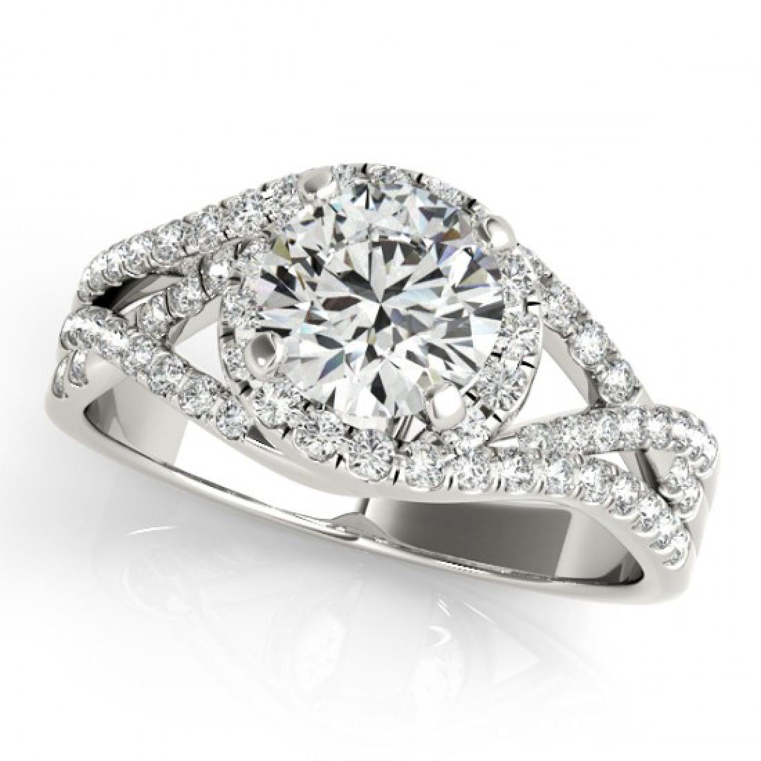 1.5 CTW Certified VS/SI Diamond Solitaire Halo Ring 14K: REF-387K8W -24458 ---- 1.5 CTW Certified VS/SI Diamond Solitaire Halo Ring 14K White Gold ---- Luxury Designer Brand Ring Appraised at $17,050 Certificate Number US24458 14k White gold, Ring Size is 7