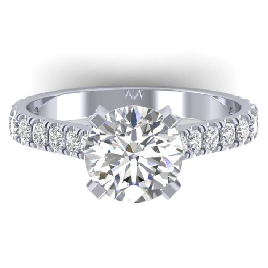 2.4 CTW Certified VS/SI Diamond Solitaire Art Deco Ring: REF-687H3A -32699 ---- 2.4 CTW Certified VS/SI Diamond Solitaire Art Deco Ring 18K White Gold ---- Luxury Designer Brand Ring Appraised at $41,600 Certificate Number US32699 18k White gold, Ring Size 