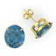 18 CTW London Blue Topaz Designer Solitaire Stud - 2