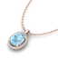 2.50 CTW Aquamarine & Micro VS/SI Diamond Necklace Halo