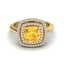1.77 CTW Citrine & Micro VS/SI Diamond Pave Halo Ring