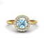 0.75 CTW Sky Blue Topaz & Micro Pave Halo VS/SI Diamond