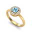 0.75 CTW Sky Blue Topaz & Micro Pave Halo VS/SI Diamond - 2