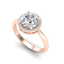 2 CTW Micro Pave VS/SI Diamond Ring Designer Halo 14K - 2