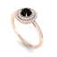 1 CTW Micro Pave VS/SI Diamond Solitaire Ring Halo 14K - 2