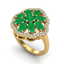 4 CTW Emerald & VS/SI Diamond Cluster Designer Halo