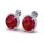 25 CTW Ruby & Micro Pave VS/SI Diamond Halo Earrings