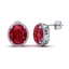 25 CTW Ruby & Micro Pave VS/SI Diamond Halo Earrings - 2