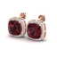12 CTW Garnet & Micro Pave Halo VS/SI Diamond Earrings