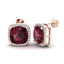 12 CTW Garnet & Micro Pave Halo VS/SI Diamond Earrings - 2