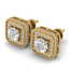 2 CTW Certified VS/SI Diamond Art Deco Micro Halo Stud - 2