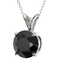 1.59 CTW Fancy Black VS Diamond Solitaire Necklace 10K - 2